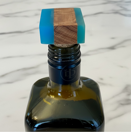 Olive Wood Epoxy Raisin bottle Stopper three pieces set (assorted colors)