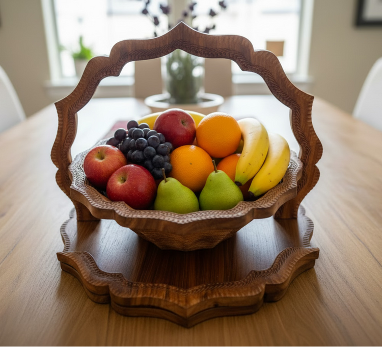 Collapsible rosewood baskets