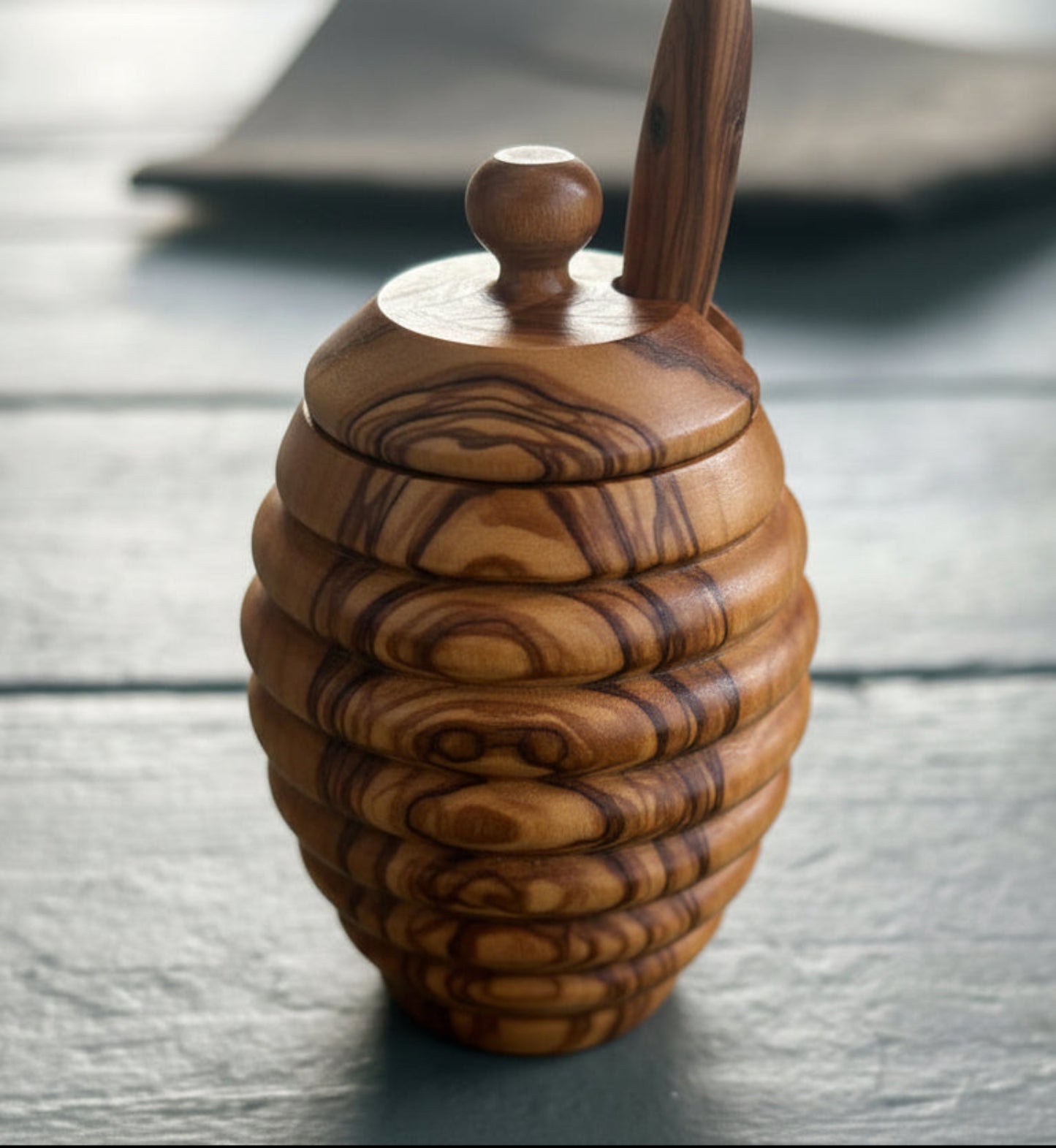 Olive Wood Honey Pot