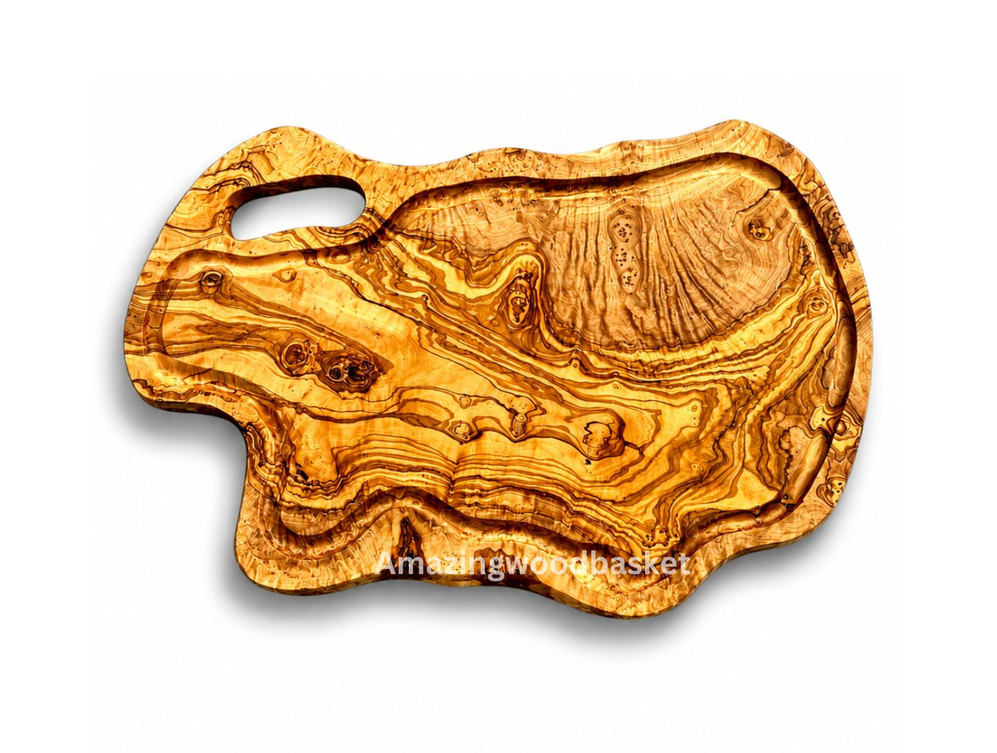 Extra Large olive Wood Charcuterie & Cutting Board, Handcrafted Live Edge Serving Board (26.5"x16")