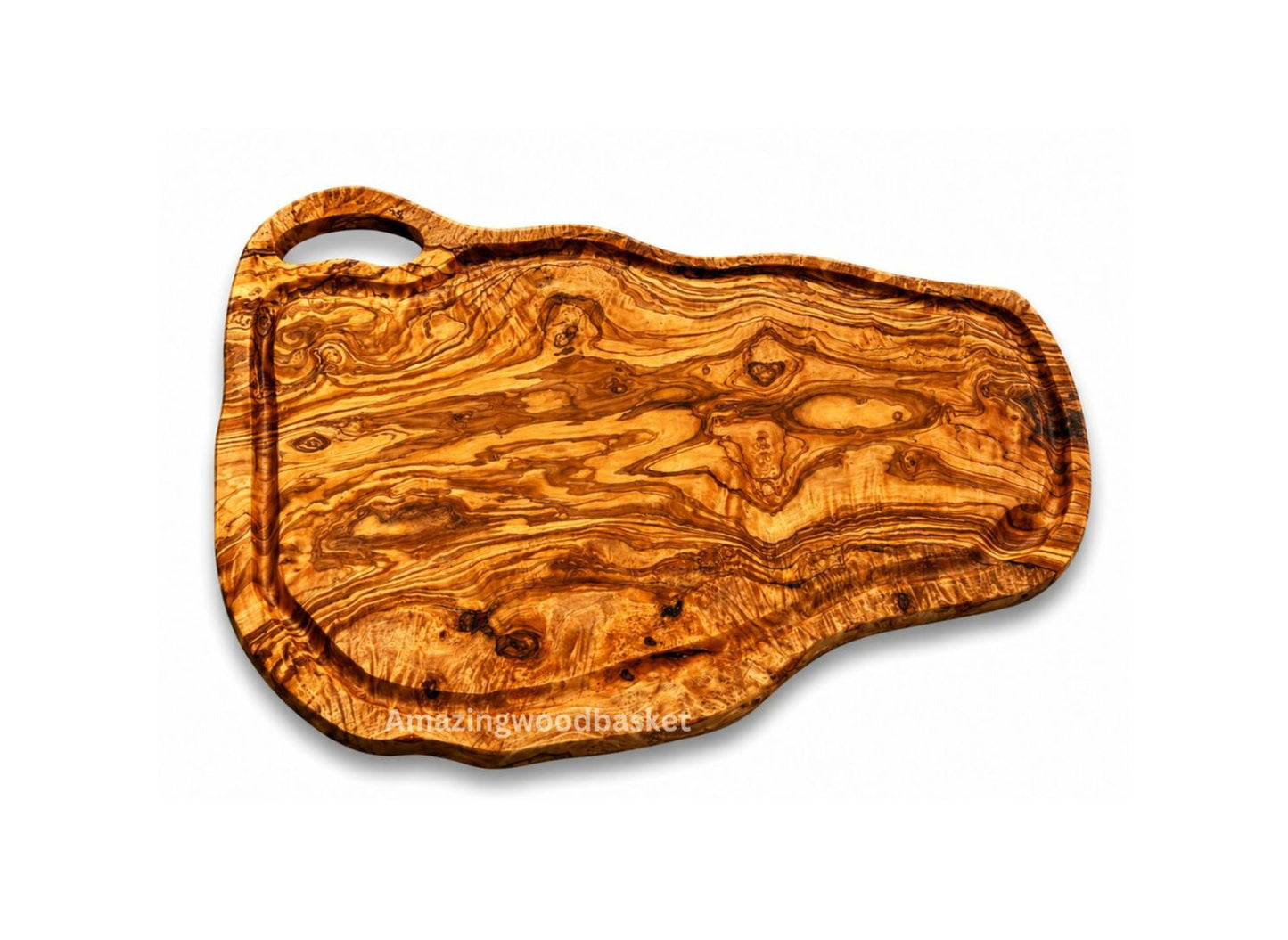 Extra Large olive Wood Charcuterie & Cutting Board, Handcrafted Live Edge Serving Board (28"x19")