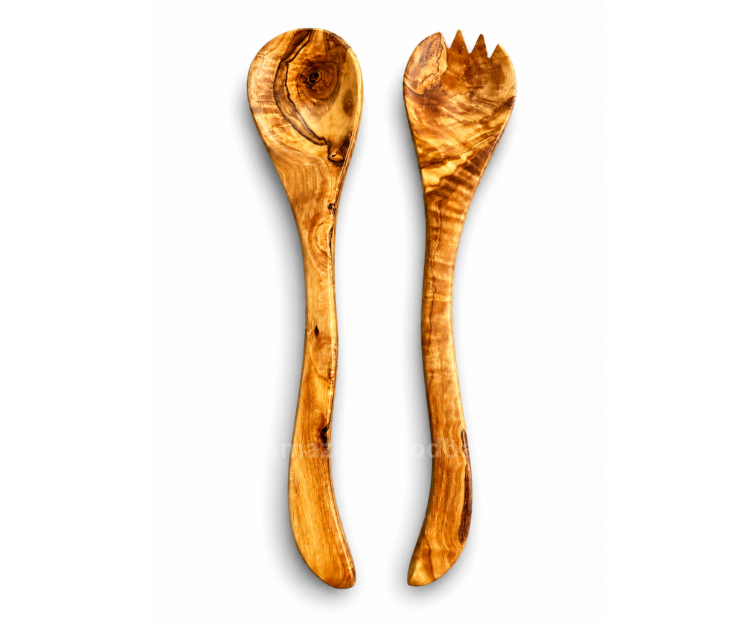 Olive Wood Snake Spoon Set