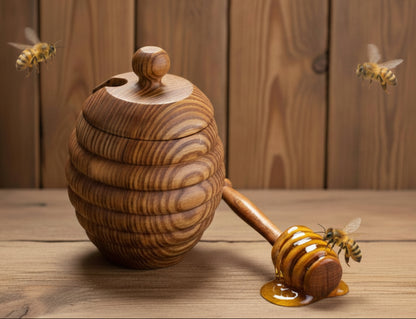 Olive Wood Honey Pot