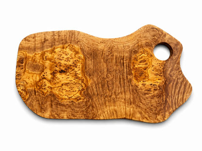 Large olive Wood Charcuterie & Cutting Board, Handcrafted Live Edge Serving Board