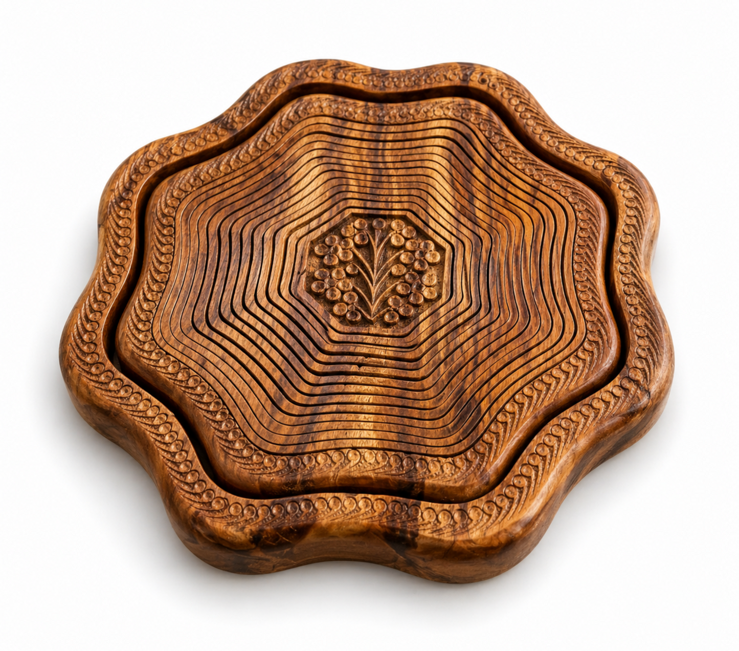 12" Flora Carved Design