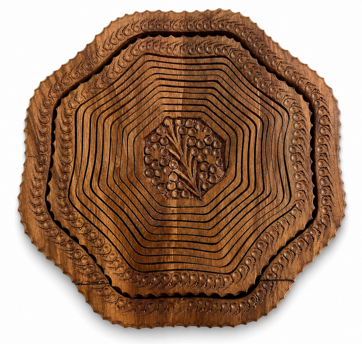 10"  Flora Carved Design