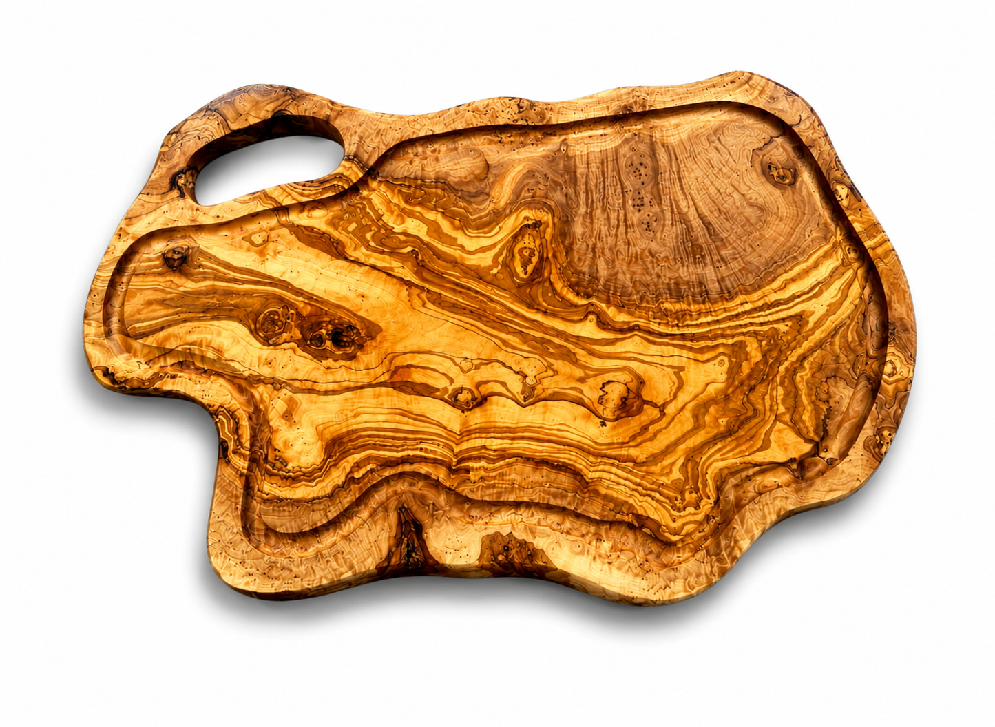 Extra Large olive Wood Charcuterie & Cutting Board, Handcrafted Live Edge Serving Board (26.5"x16")