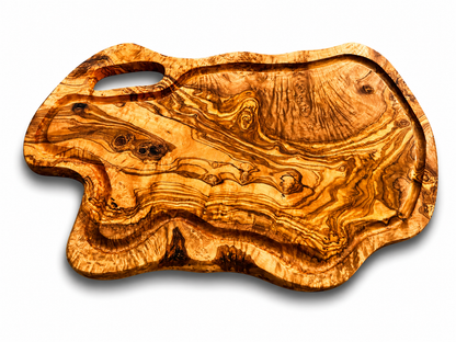 Extra Large olive Wood Charcuterie & Cutting Board, Handcrafted Live Edge Serving Board (26.5"x16")