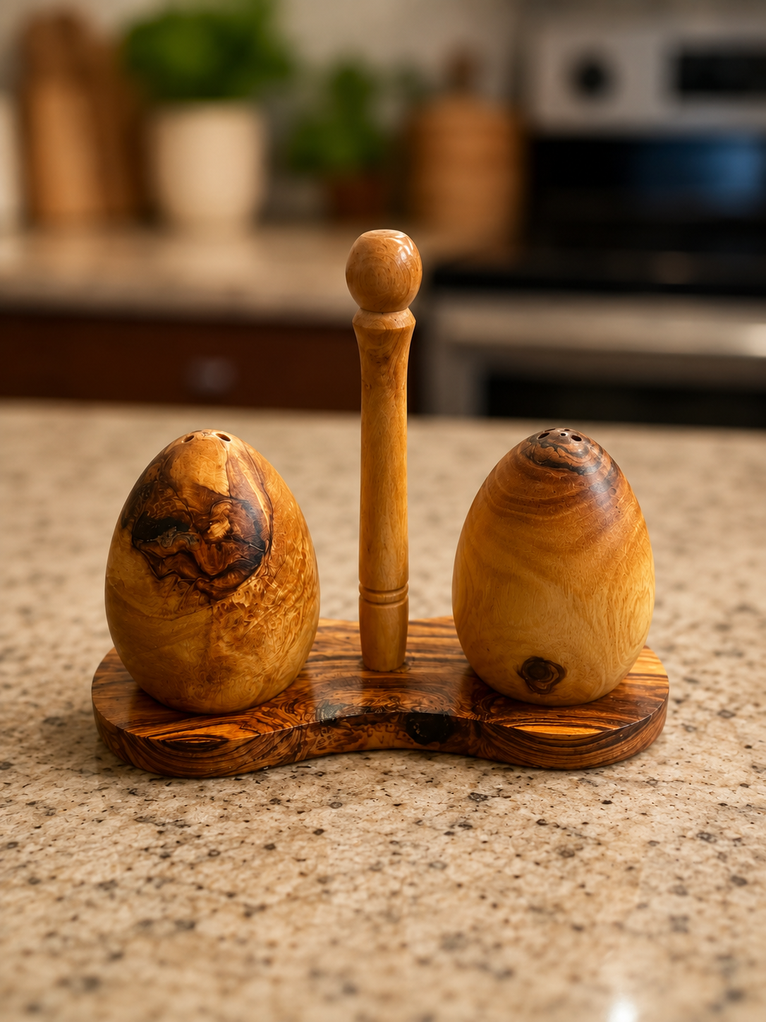 Olive Wood Salt & Pepper Egg Shape