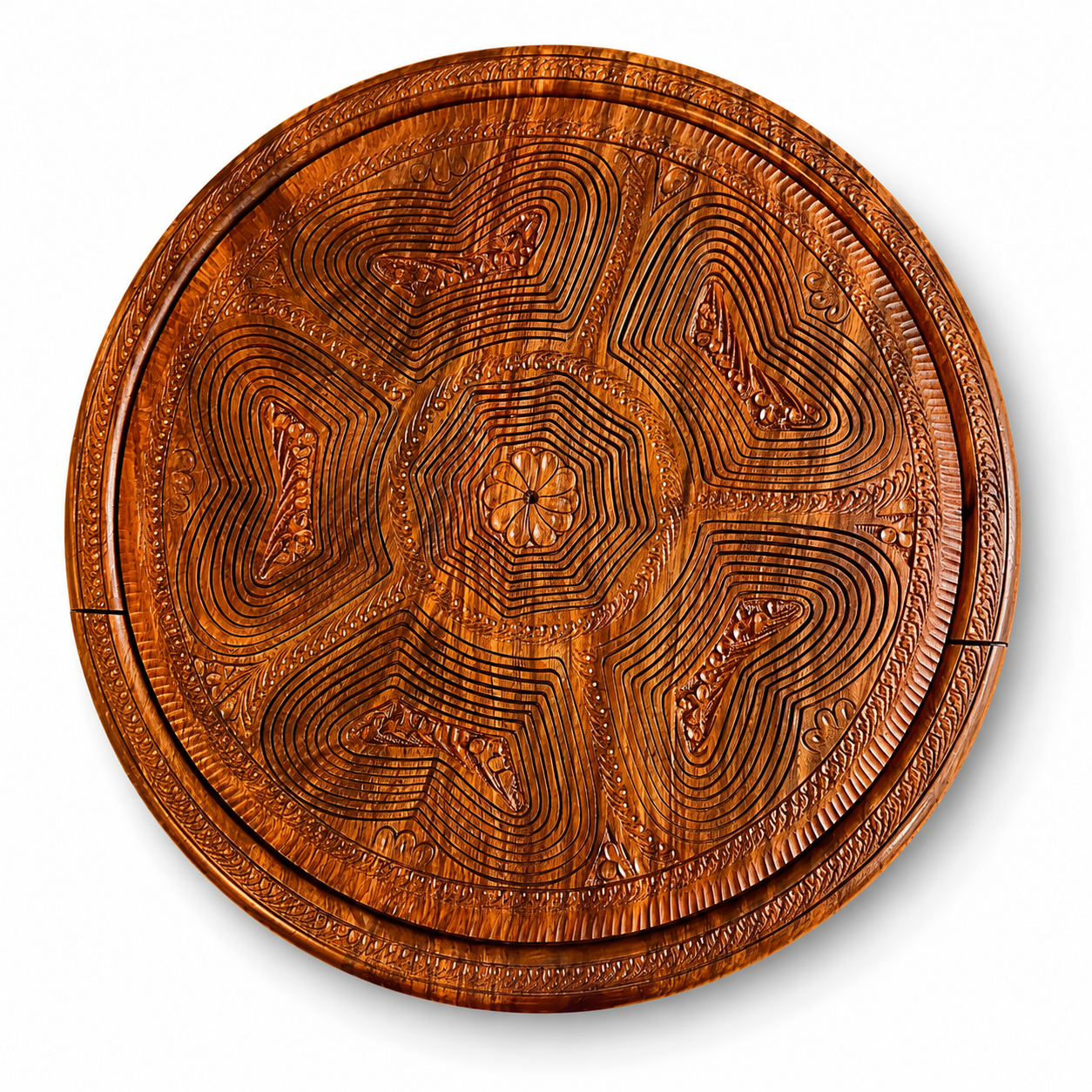 18" divided six compartments