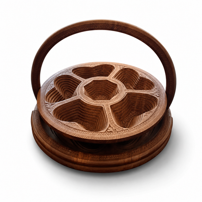 18" divided six compartments