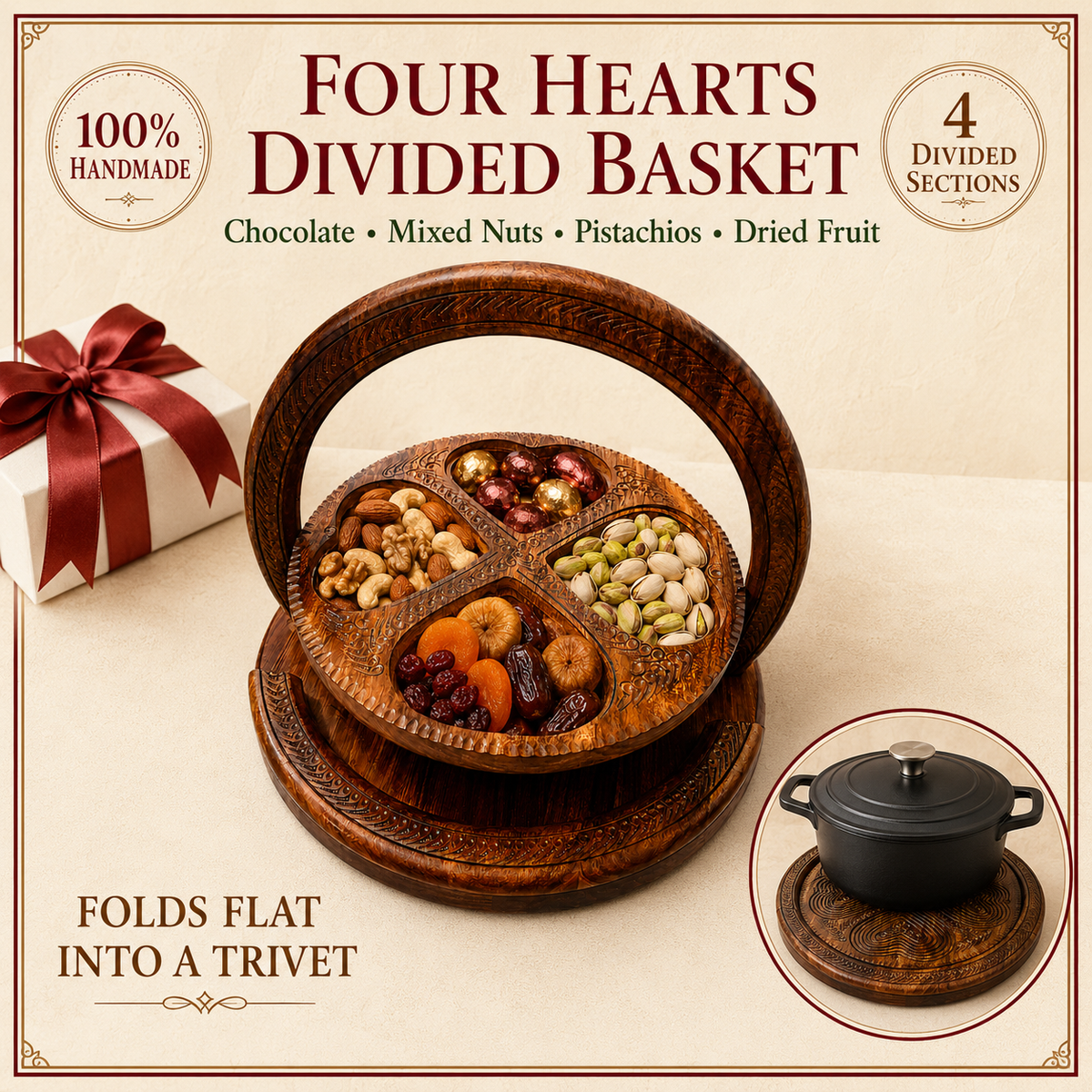12"Four Hearts divided