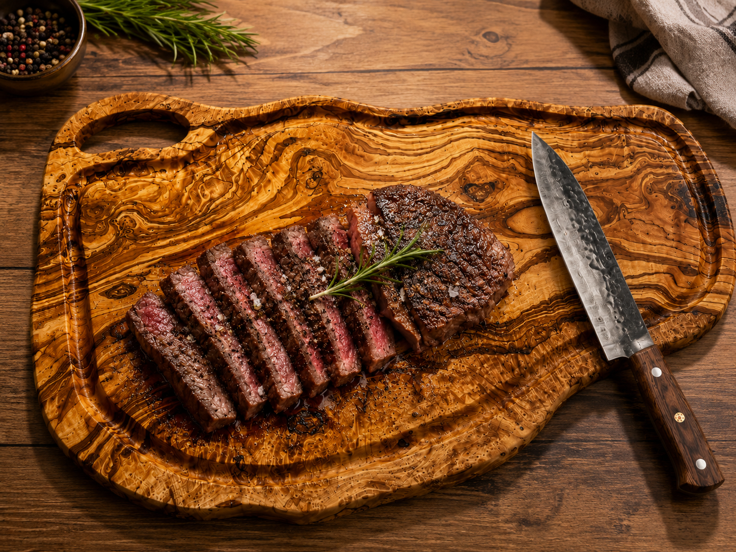 Extra Large olive Wood Charcuterie & Cutting Board, Handcrafted Live Edge Serving Board (28"x19")