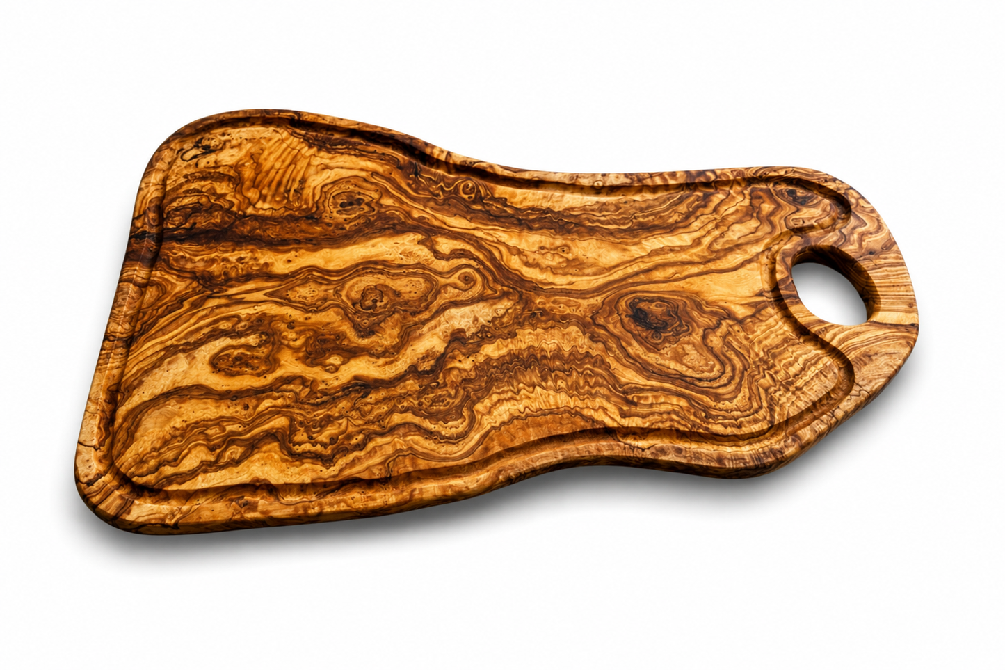 Extra Large olive Wood Charcuterie & Cutting Board, Handcrafted Live Edge Serving Board (24"x16")