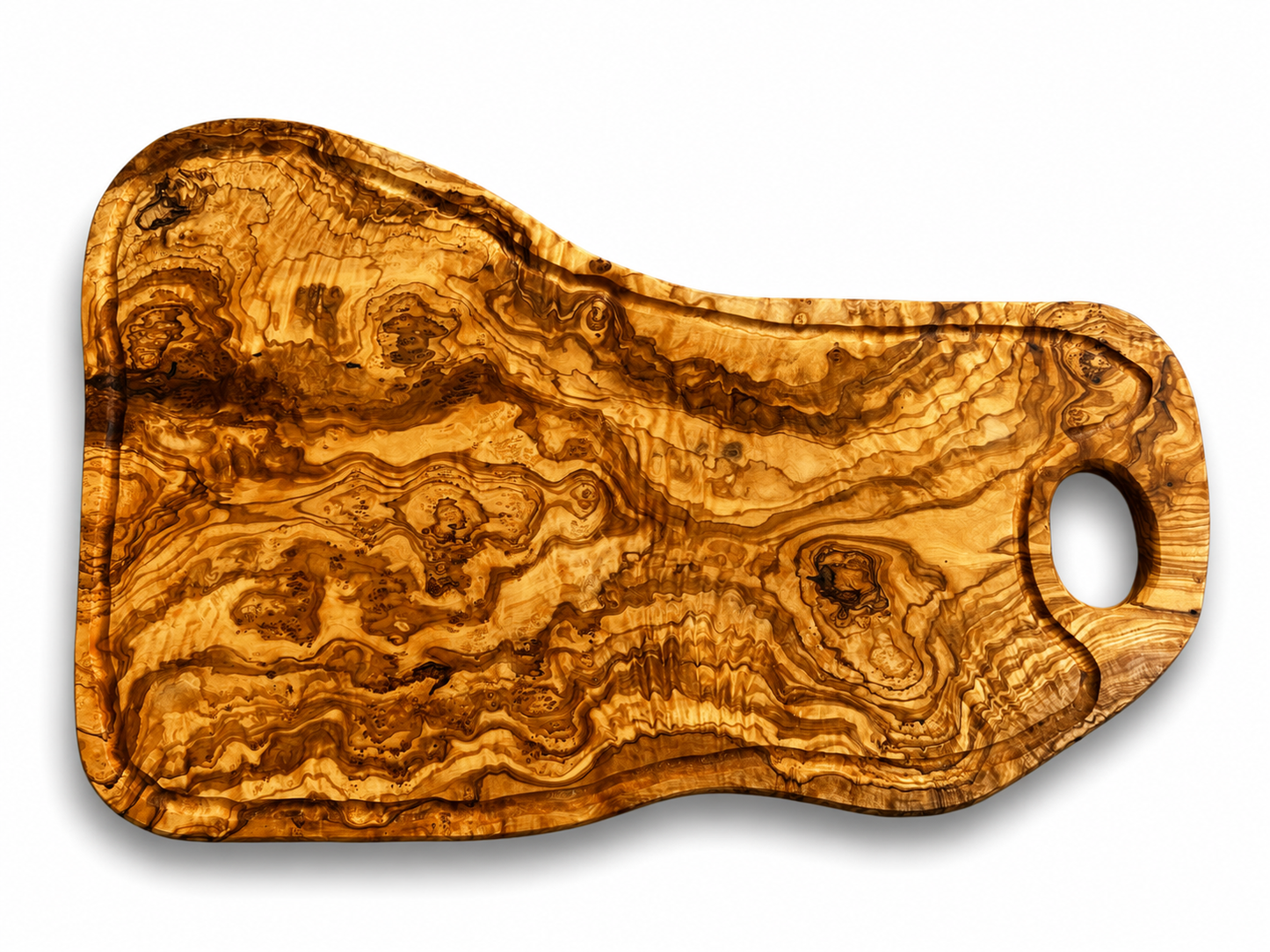 Extra Large olive Wood Charcuterie & Cutting Board, Handcrafted Live Edge Serving Board (24"x16")