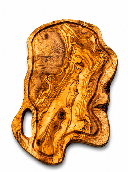 Extra Large olive Wood Charcuterie & Cutting Board, Handcrafted Live Edge Serving Board (26.5"x16")