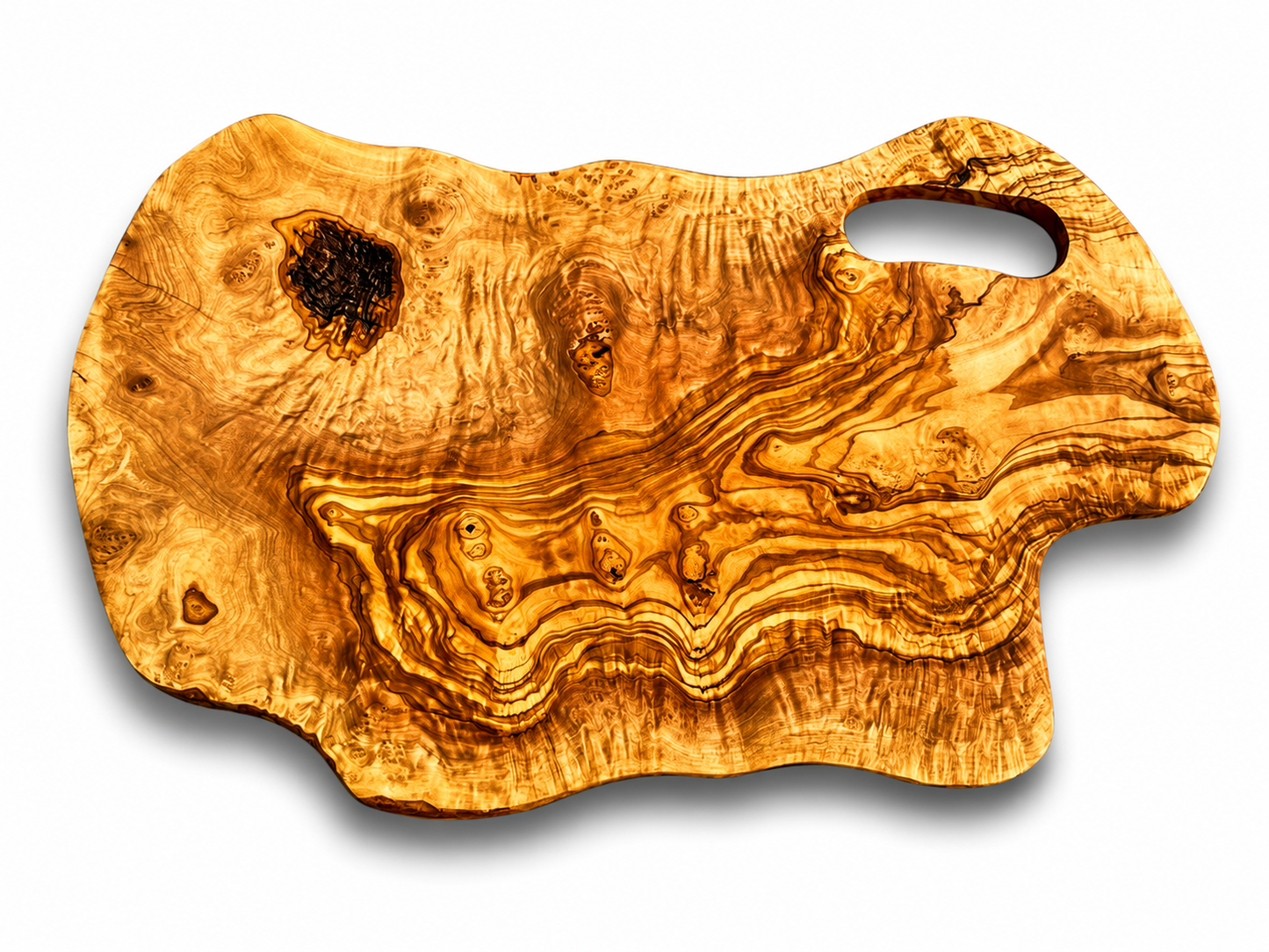 Extra Large olive Wood Charcuterie & Cutting Board, Handcrafted Live Edge Serving Board (26.5"x16")