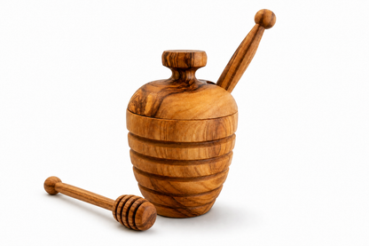 Olive Wood Small Honey Pot (4X2.5X2.5)