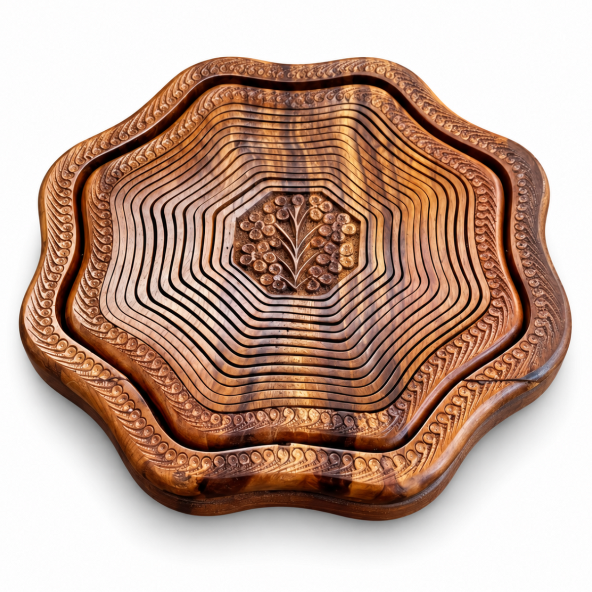 14"  Flora Carved Design