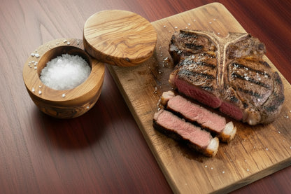 Olive Wood Salt Cellar with Magnet  (4x4x3)