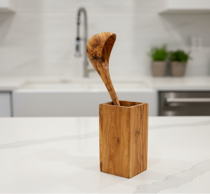 small ladle Olive wood (8"X2")