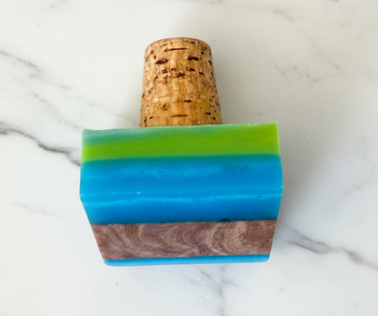 Olive Wood Epoxy Raisin bottle Stopper three pieces set (assorted colors)