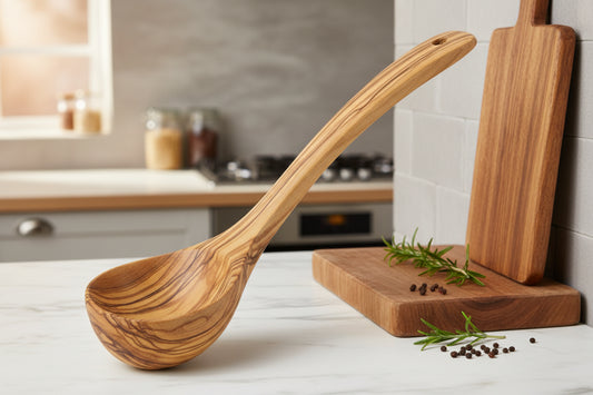 medium ladle Olive Wood (10"X3")
