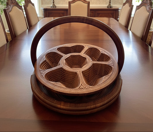 16" divided six compartments