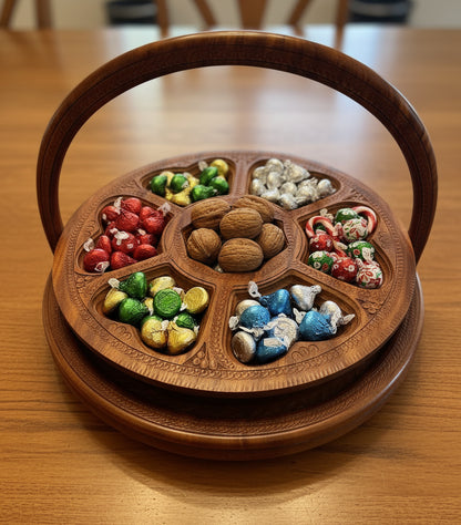 18" divided six compartments