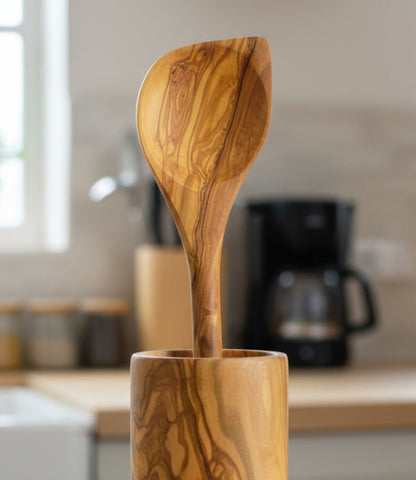 Olive Wood Corner Spoon
