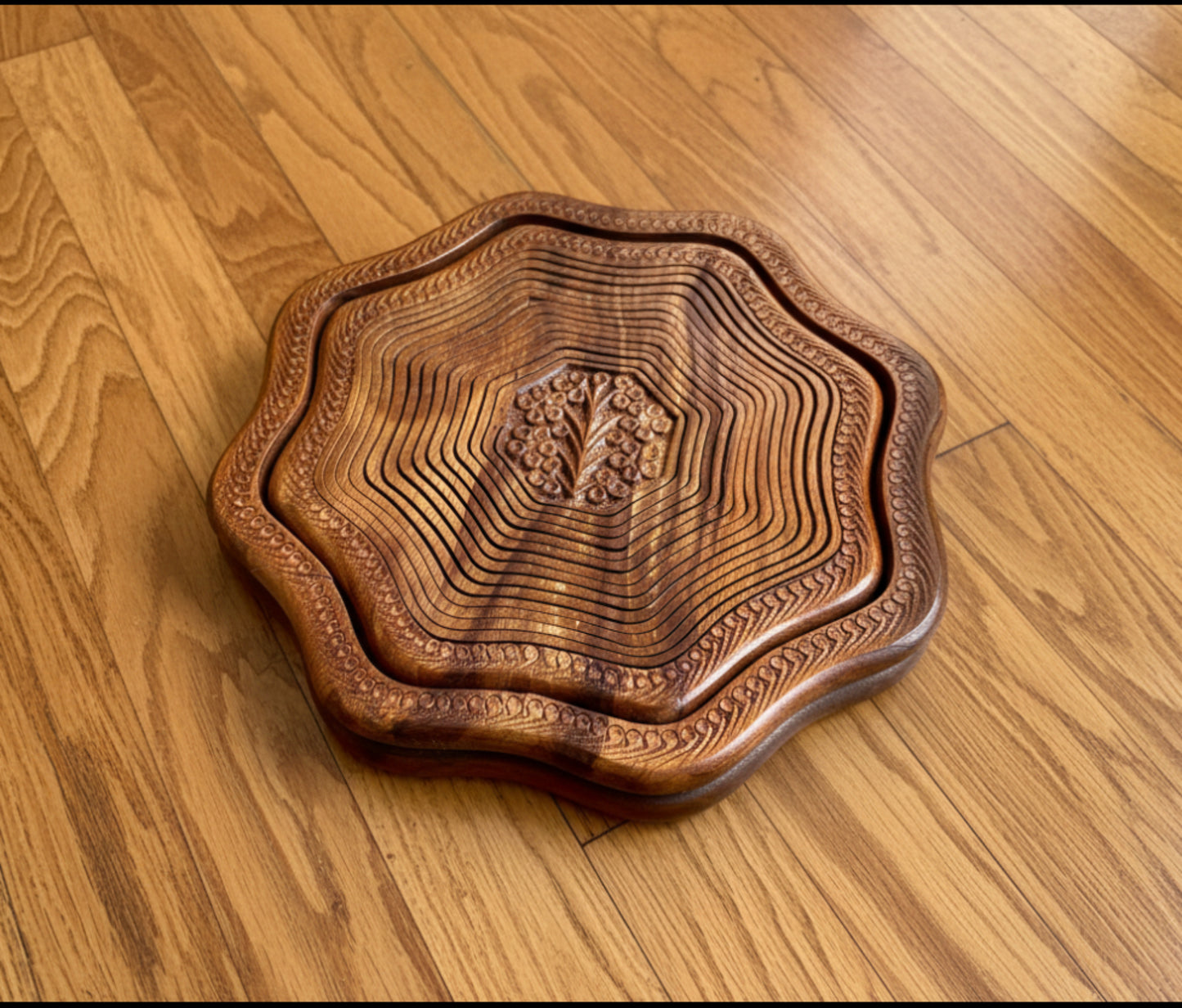 12" Flora Carved Design