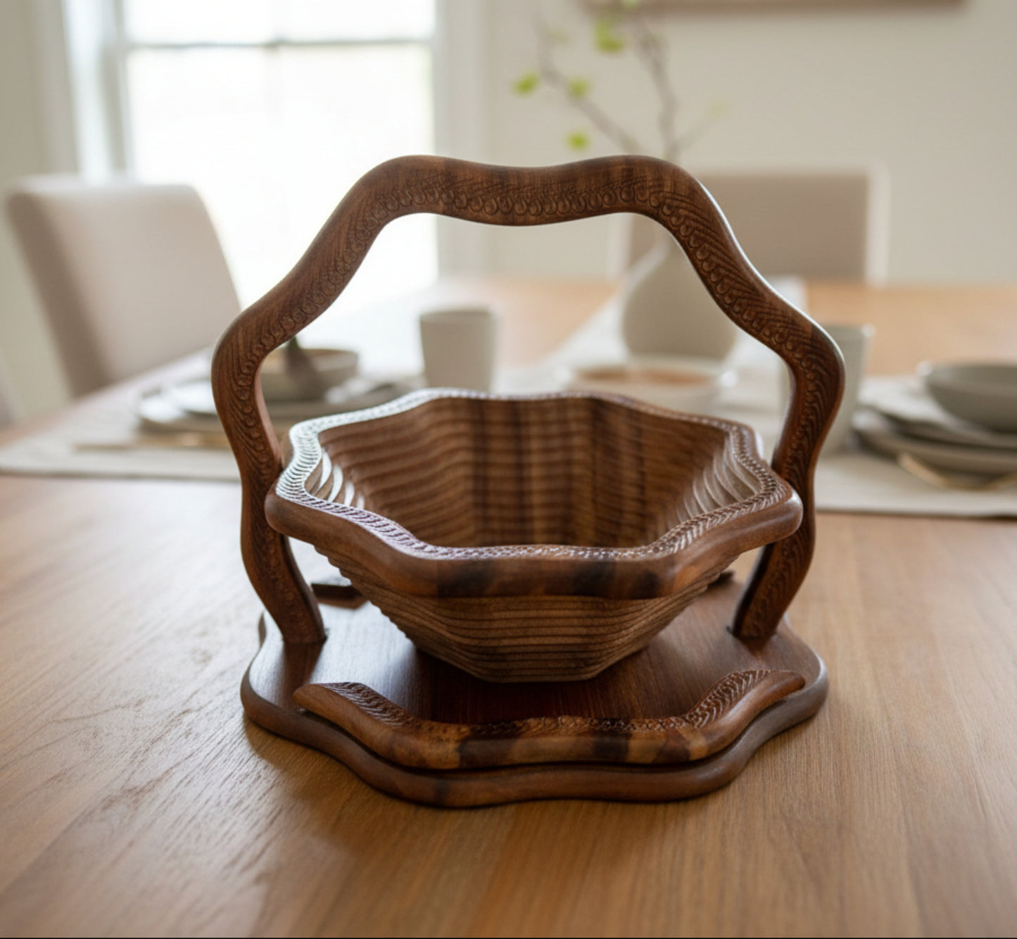 12" Flora Carved Design