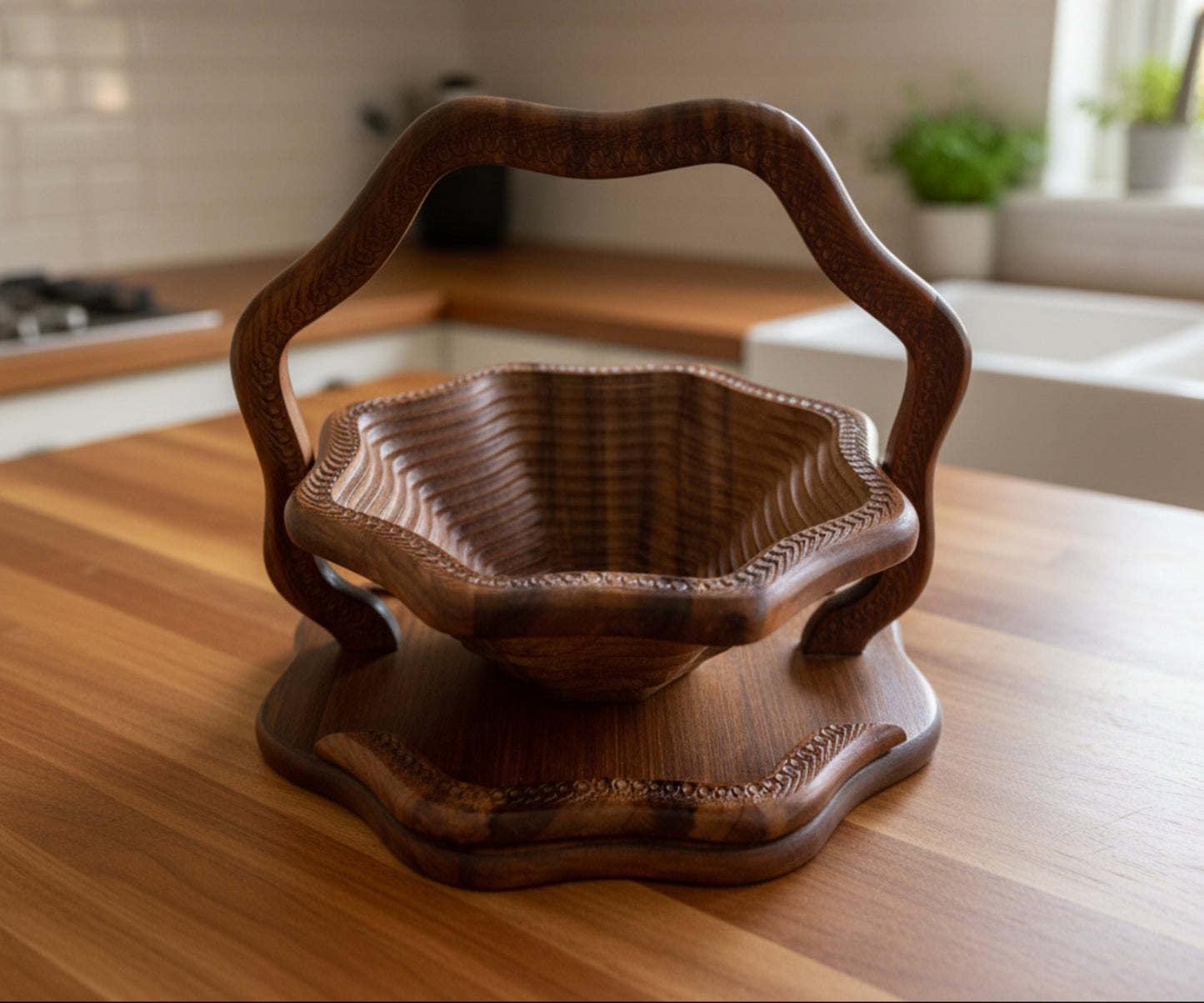 12" Flora Carved Design