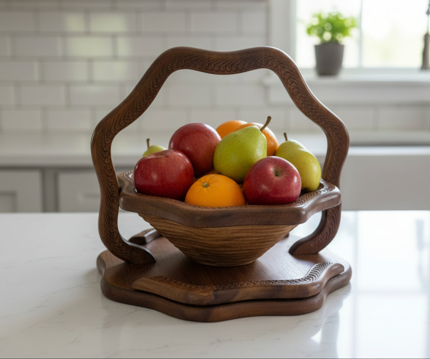 12" Flora Carved Design