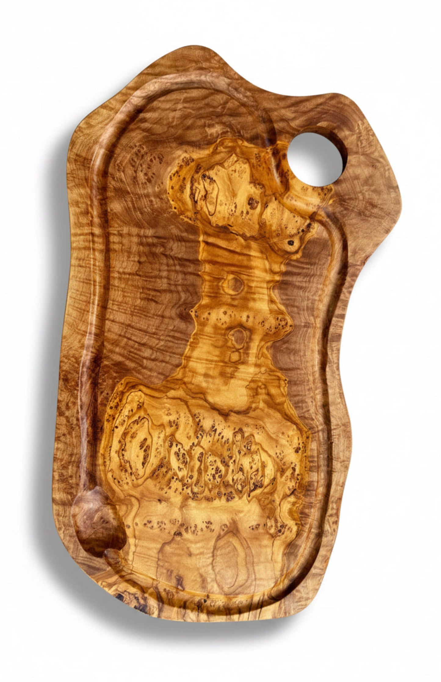 Large olive Wood Charcuterie & Cutting Board, Handcrafted Live Edge Serving Board