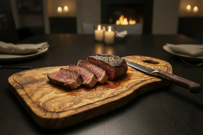 Extra Large olive Wood Charcuterie & Cutting Board, Handcrafted Live Edge Serving Board (24"x16")