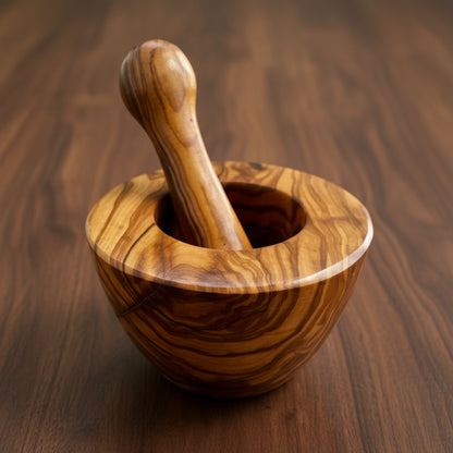 Olive Wood Medium Mortar and Pestle