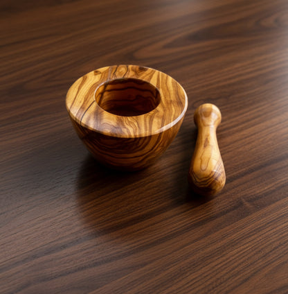 Olive Wood Medium Mortar and Pestle