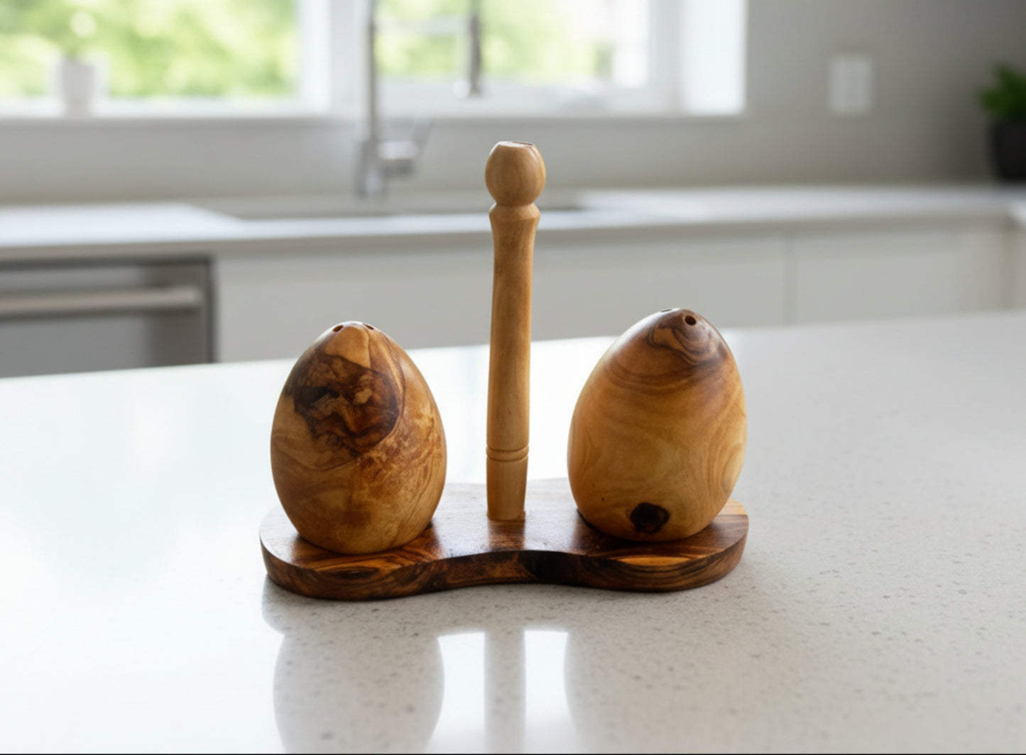 Olive Wood Salt & Pepper Egg Shape