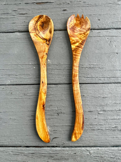 Olive Wood Snake Spoon Set