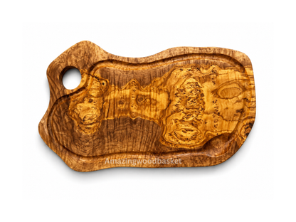 Large olive Wood Charcuterie & Cutting Board, Handcrafted Live Edge Serving Board