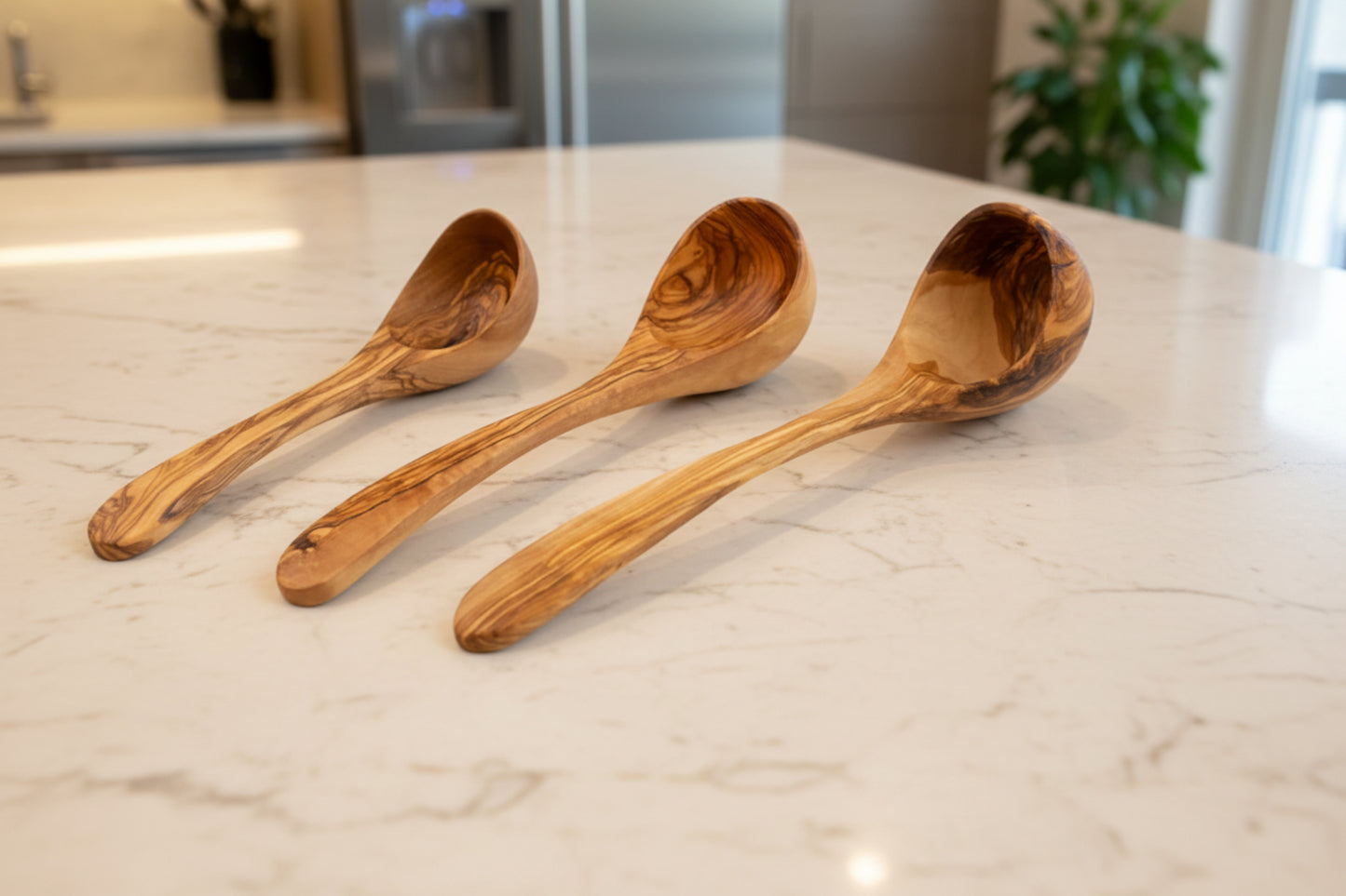 large ladle Olive Wood (12"X3")